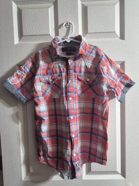Beverly hills polo club short sleeve, plaid button down